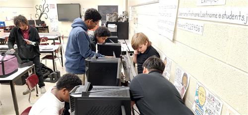 eSports team setting up their gaming PCs
